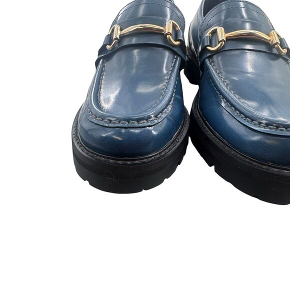 Steve Madden Women's  Blue Patent Horsebit Mistor Loafer Sz 8 - Picture 5 of 16